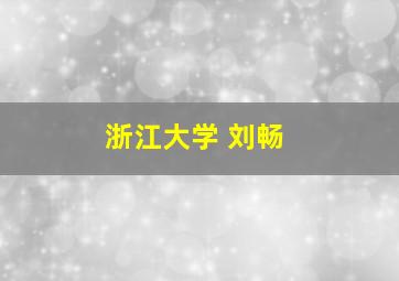 浙江大学 刘畅